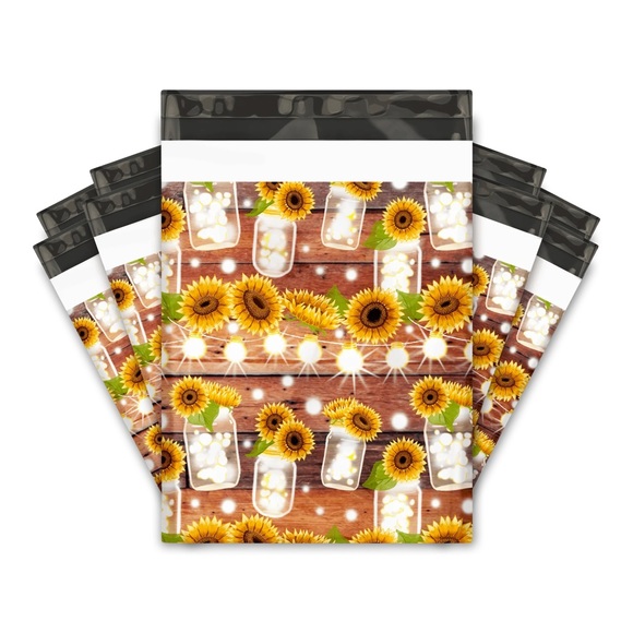 Fall Sunflower 40 Pack 10x13 Poly Mailers Shipping Envelopes - Picture 3 of 6